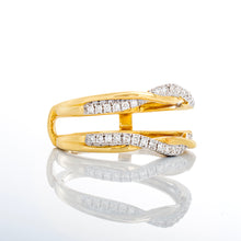 Load image into Gallery viewer, 0.25ctw Two Row High Polished and Diamond Pave Overlapping Ring Jacket
