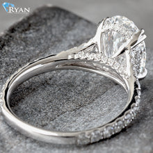 Load image into Gallery viewer, 2.61ctw Oval Solitaire Slightly Split Diamond Pave Shoulders