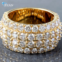 Load image into Gallery viewer, 6.20CTW BIG Four Row 3/4 Eternity Diamond Band