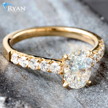 Load image into Gallery viewer, 1.59ctw Oval Solitaire With Diamond Cathedral Mount