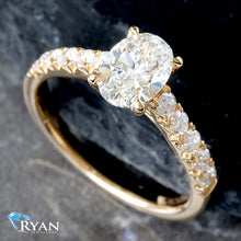 Load image into Gallery viewer, 1.59ctw Oval Solitaire With Diamond Cathedral Mount