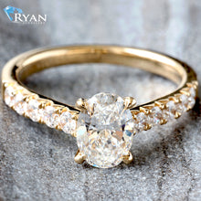 Load image into Gallery viewer, 1.59ctw Oval Solitaire With Diamond Cathedral Mount