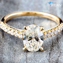 Load image into Gallery viewer, 1.42ctw Oval Solitaire With Diamond Cathedral Mount