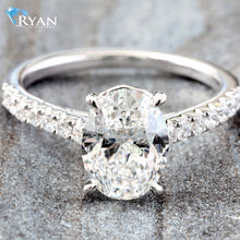 Load image into Gallery viewer, 1.86ctw Oval Solitaire With Diamond Cathedral Shoulders