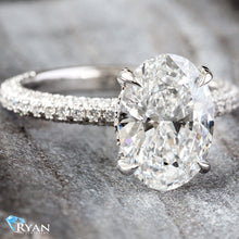 Load image into Gallery viewer, 4.10ctw Oval Cut Diamond Three Sided Shoulders