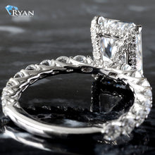 Load image into Gallery viewer, 4.46ctw Radiant Solitaire Bubble Set Diamond Shoulders