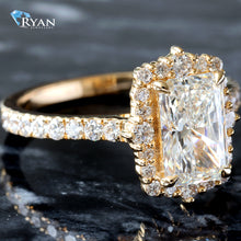 Load image into Gallery viewer, 2.08ctw Radiant Solitaire With Vintage Inspired Halo