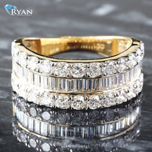 Load image into Gallery viewer, 2.00ctw Round & Baguette Diamond Band