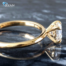 Load image into Gallery viewer, 1.03ct Round Solitaire Diamond with High Polished Shoulders Ring