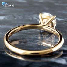 Load image into Gallery viewer, 1.03ct Round Solitaire Diamond with High Polished Shoulders Ring