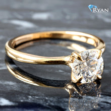 Load image into Gallery viewer, 1.01ct Round Solitaire with High Polished Shoulders Ring