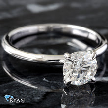 Load image into Gallery viewer, 1.03ct Round Solitaire with High Polished Shoulders Ring