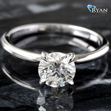 Load image into Gallery viewer, 1.03ct Round Solitaire with High Polished Shoulders Ring