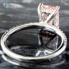 Load image into Gallery viewer, 2.25ctw Pink Radiant Cut Lab Grown Diamond Ring 14K White Gold
