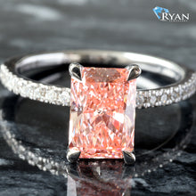 Load image into Gallery viewer, 2.25ctw Pink Radiant Cut Lab Grown Diamond Ring 14K White Gold