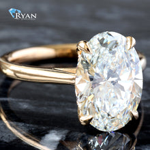 Load image into Gallery viewer, 4.16ctw Oval Solitaire with Hidden Halo