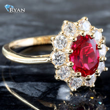Load image into Gallery viewer, 1.50ctw Oval Ruby Halo Ring