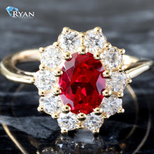 Load image into Gallery viewer, 1.50ctw Oval Ruby Halo Ring