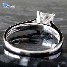 Load image into Gallery viewer, 1.25CTW Princess Solitaire with Round Graduating Channel Shoulders Ring