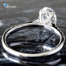 Load image into Gallery viewer, 1.25CTW Classic Oval Solitaire with Diamond Shoulders Ring
