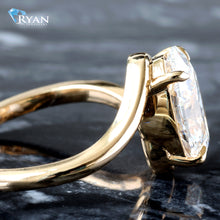Load image into Gallery viewer, 3.01ct Oval Solitaire with High Polished Wave Shaped Ring