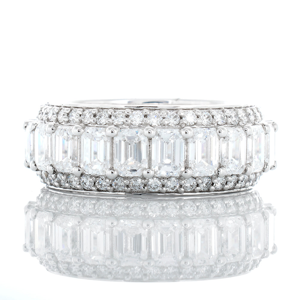 5.35ctw Emerald Round Cut Diamond Eternity Band