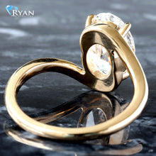 Load image into Gallery viewer, 3.01ct Oval Solitaire with High Polished Wave Shaped Ring