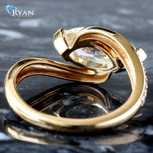 Load image into Gallery viewer, 2.13ctw Marquise Solitaire set East to West with Wave Shape Pave and High Polished Shoulders