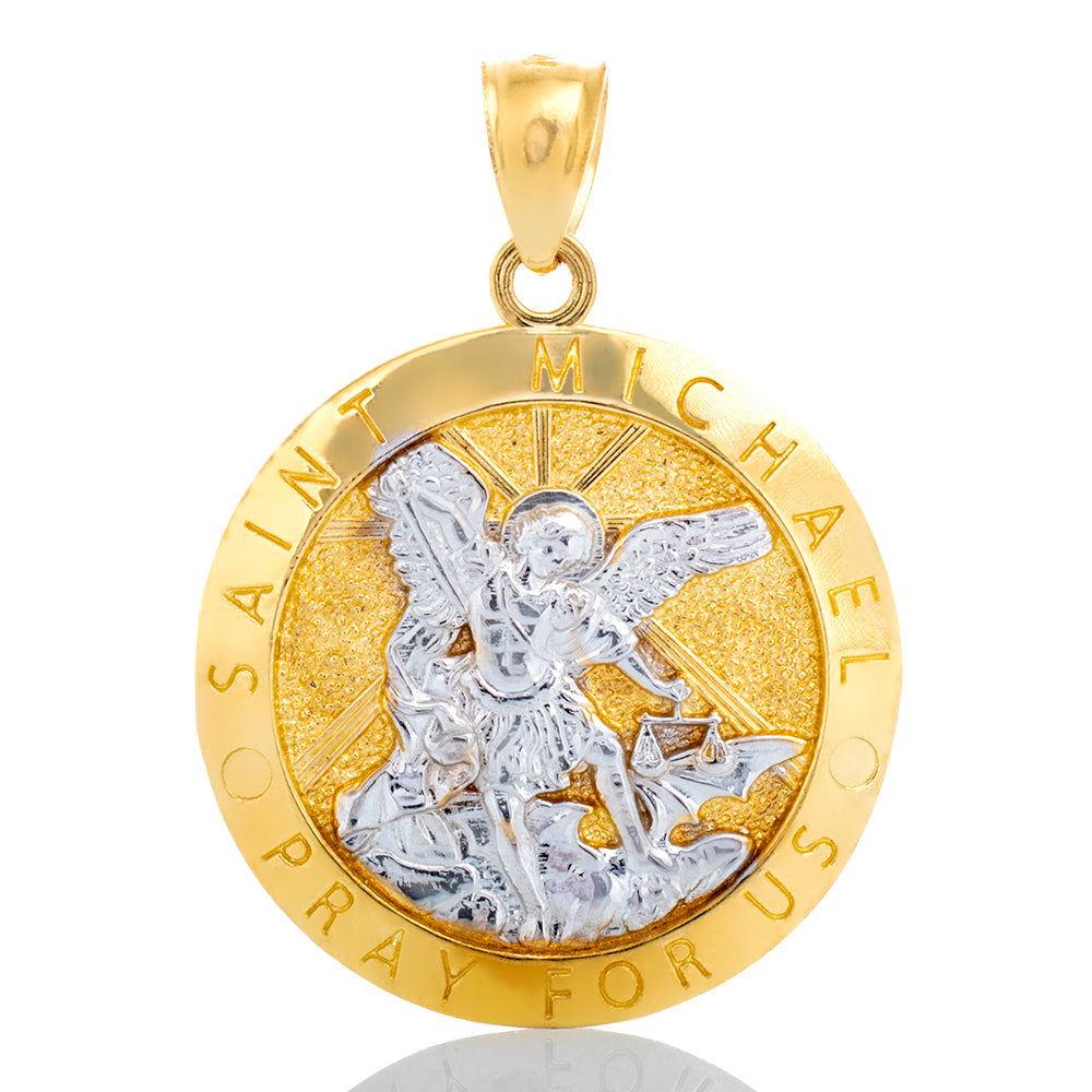 PENDANT GYW 10K ST. MICHAEL ROUND SMALL MEDALLION Ryan Jewellers