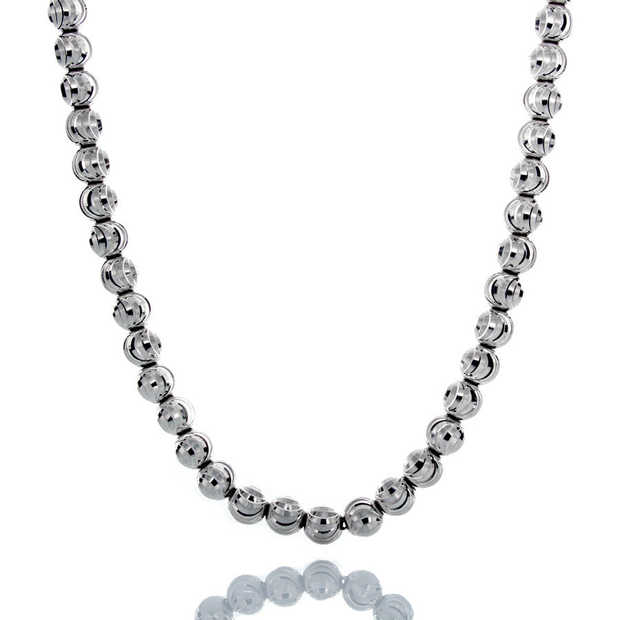 Diamond cut sale moon bead chain