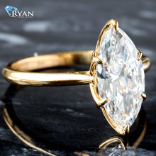 Load image into Gallery viewer, 2.00ct Marquise Solitaire with Floral Basket and High Polished Upswept Shoulders
