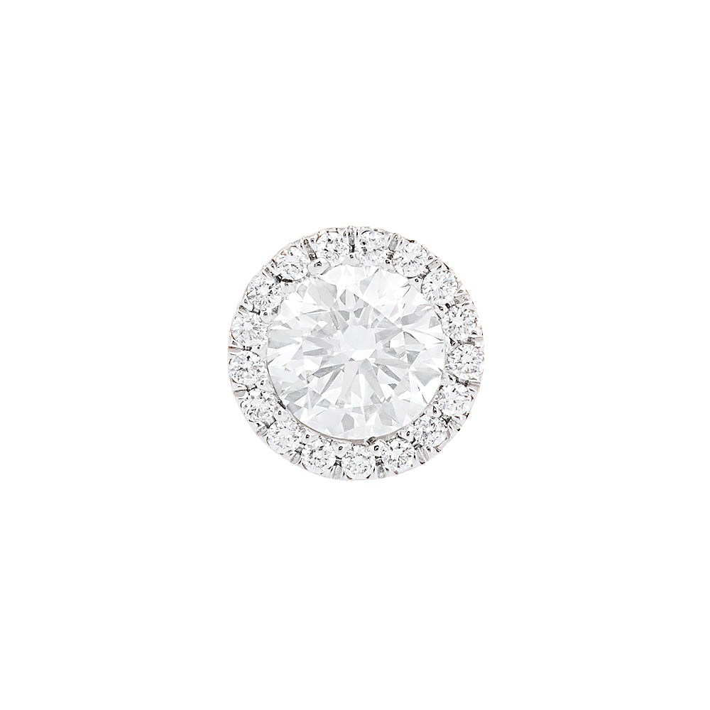 1.15ctw Lab Diamond Round Solitaire with Round Halo and Slider Bail