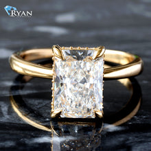 Load image into Gallery viewer, 2.64ctw Radiant Solitaire with Hidden Halo Ring
