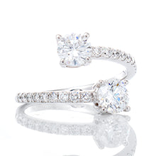 Load image into Gallery viewer, 1.25ctw Dual Round Cut Diamond Open Wrap Around Style Ring
