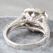 Load image into Gallery viewer, 2.00CTW Princess Cut Diamond with Double Cushion Halo and Split Pave Shoulders Ring
