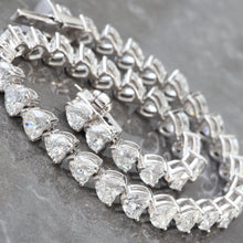 Load image into Gallery viewer, 10.00ctw Heart Cut Lab Created Diamond Tennis Bracelet
