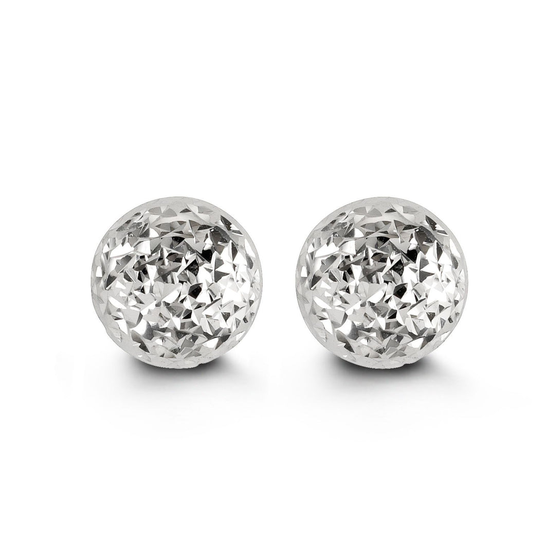 10mm Cosmo Ball Stud Earrings in White Gold