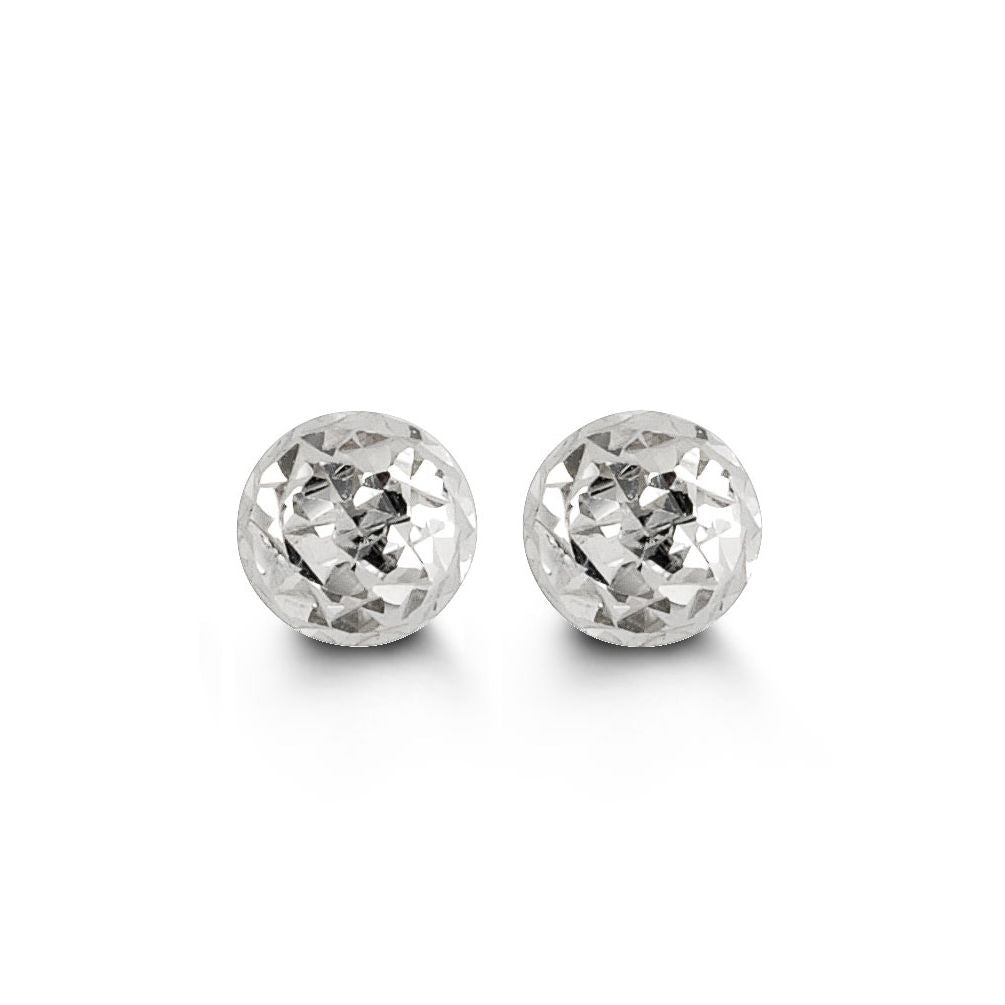 7mm Cosmo Ball Stud Earrings in White Gold