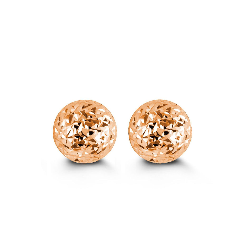 8mm Cosmo Ball Stud Earrings in Rose Gold