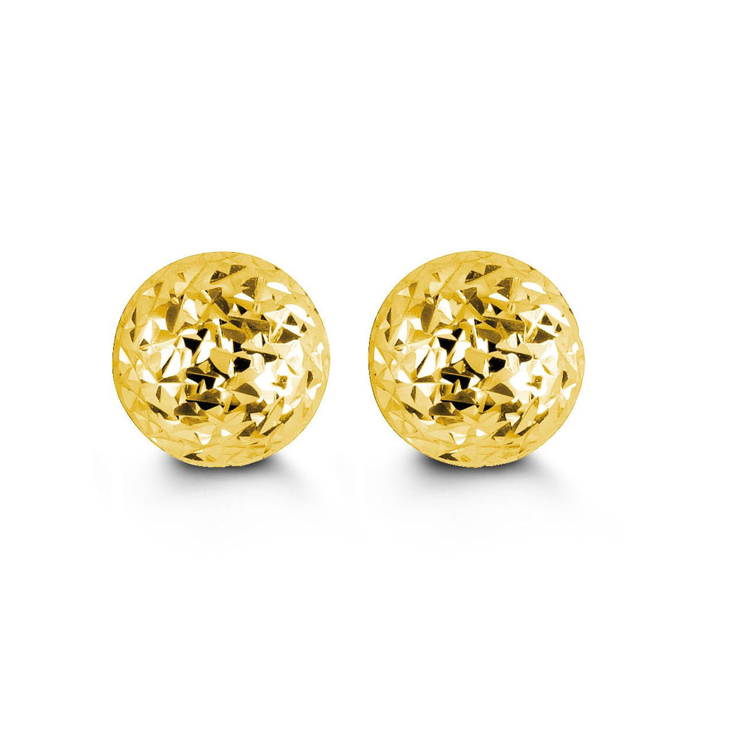 8mm Cosmo Ball Stud Earrings in Yellow Gold