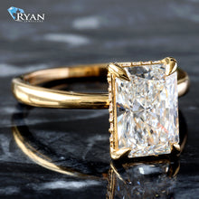 Load image into Gallery viewer, 2.64ctw Radiant Solitaire with Hidden Halo Ring
