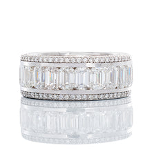 Load image into Gallery viewer, 7.51ctw Lab Diamonds Emerald Cut Center and Round Pave Sides
