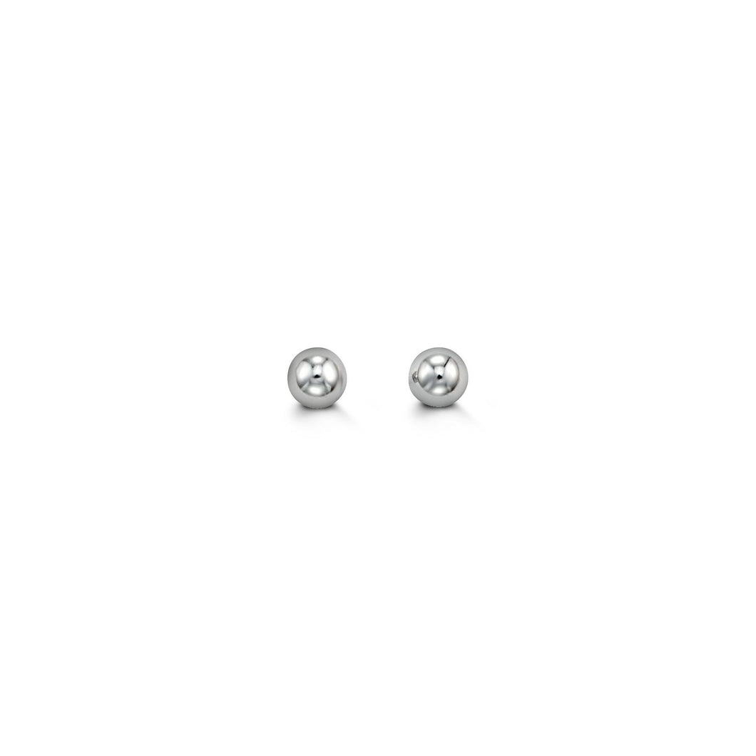 3mm White Gold High Polish Ball Studs