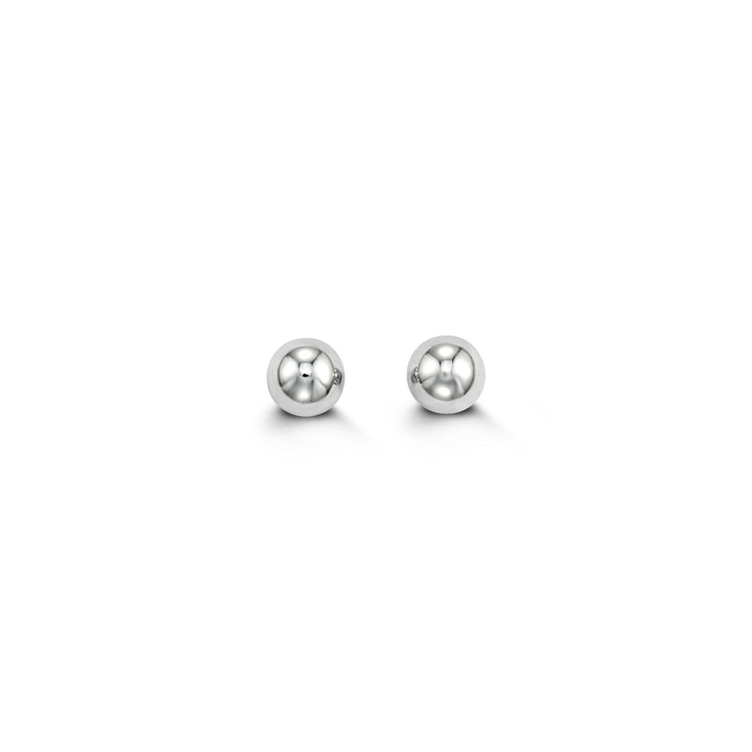 4mm White Gold High Polish Ball Studs