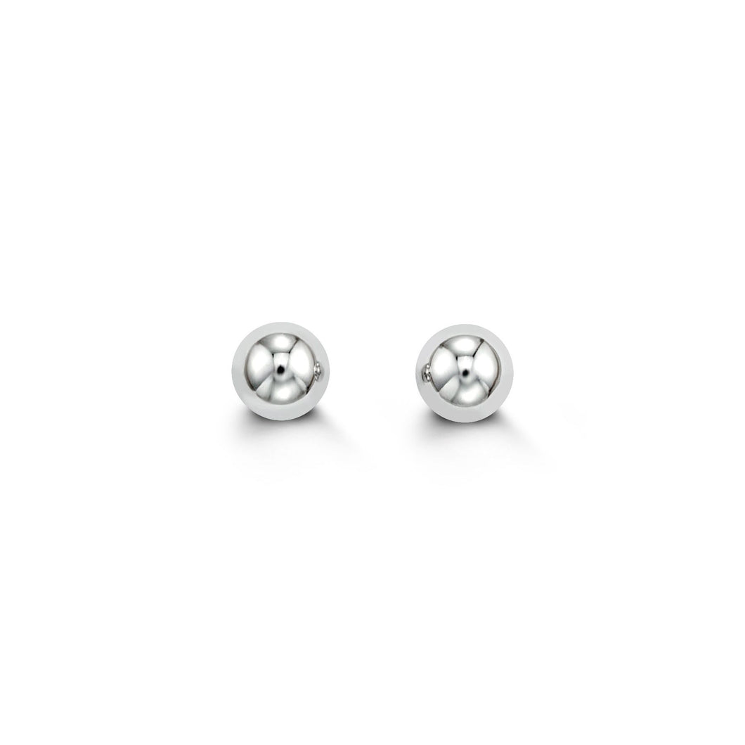 5mm White Gold High Polish Ball Studs