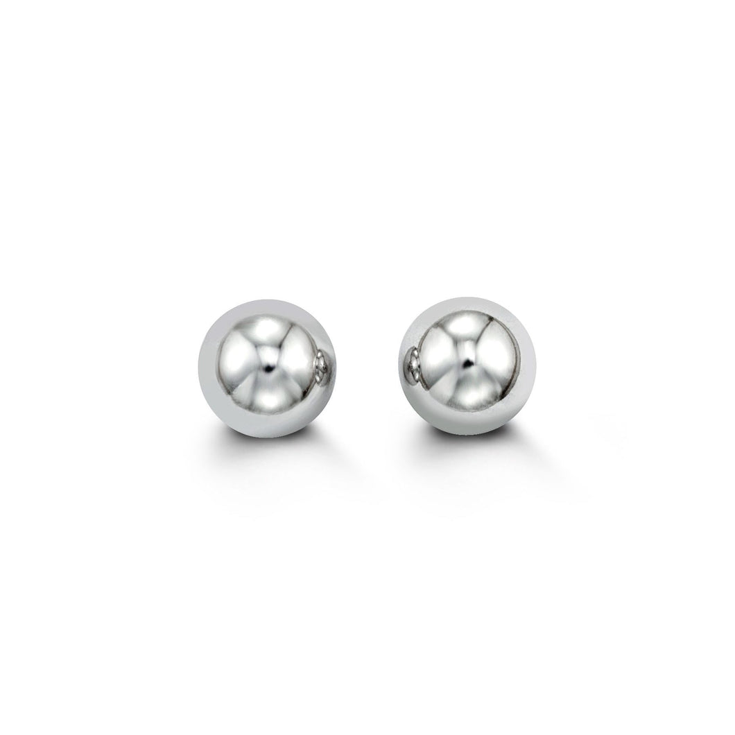 7mm White Gold High Polish Ball Studs