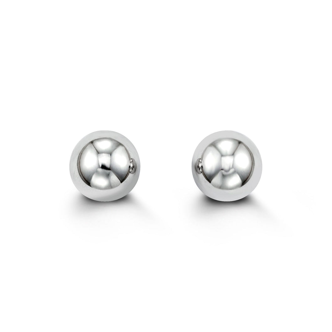 8mm White Gold High Polished Ball Studs