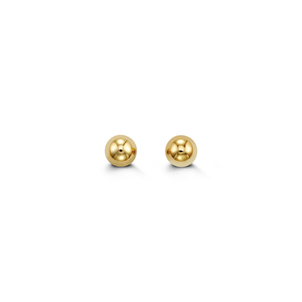 4mm Yellow Gold High Polish Ball Studs