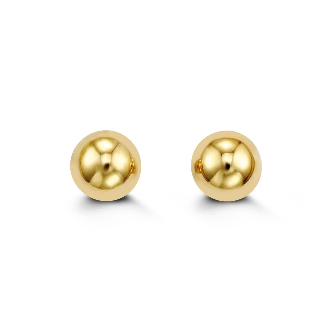 8mm Yellow Gold High Polish Ball Studs