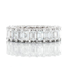 Load image into Gallery viewer, 8.53ctw Emerald Cut with Scallop Setting Eternity Band

